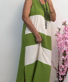 Robe Romy verte et crème