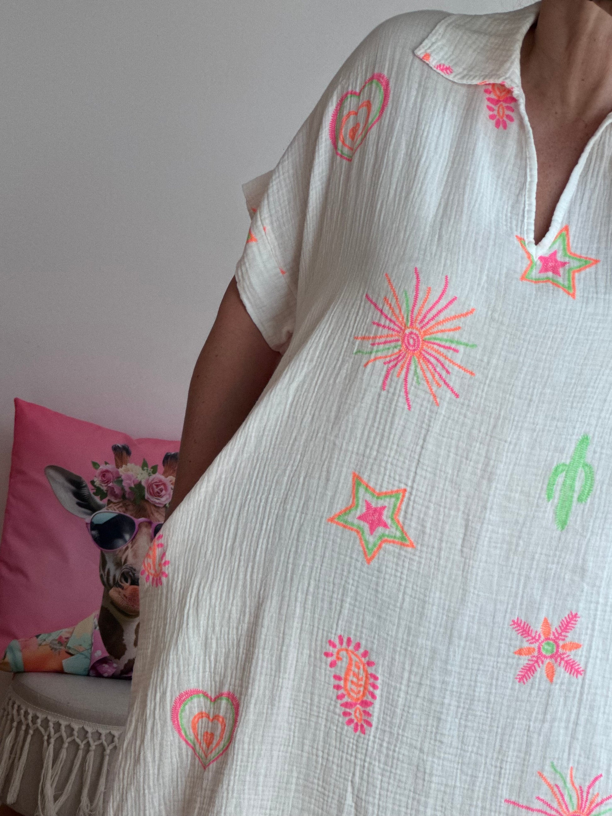 Robe gaze de coton blanche