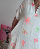 Robe gaze de coton blanche