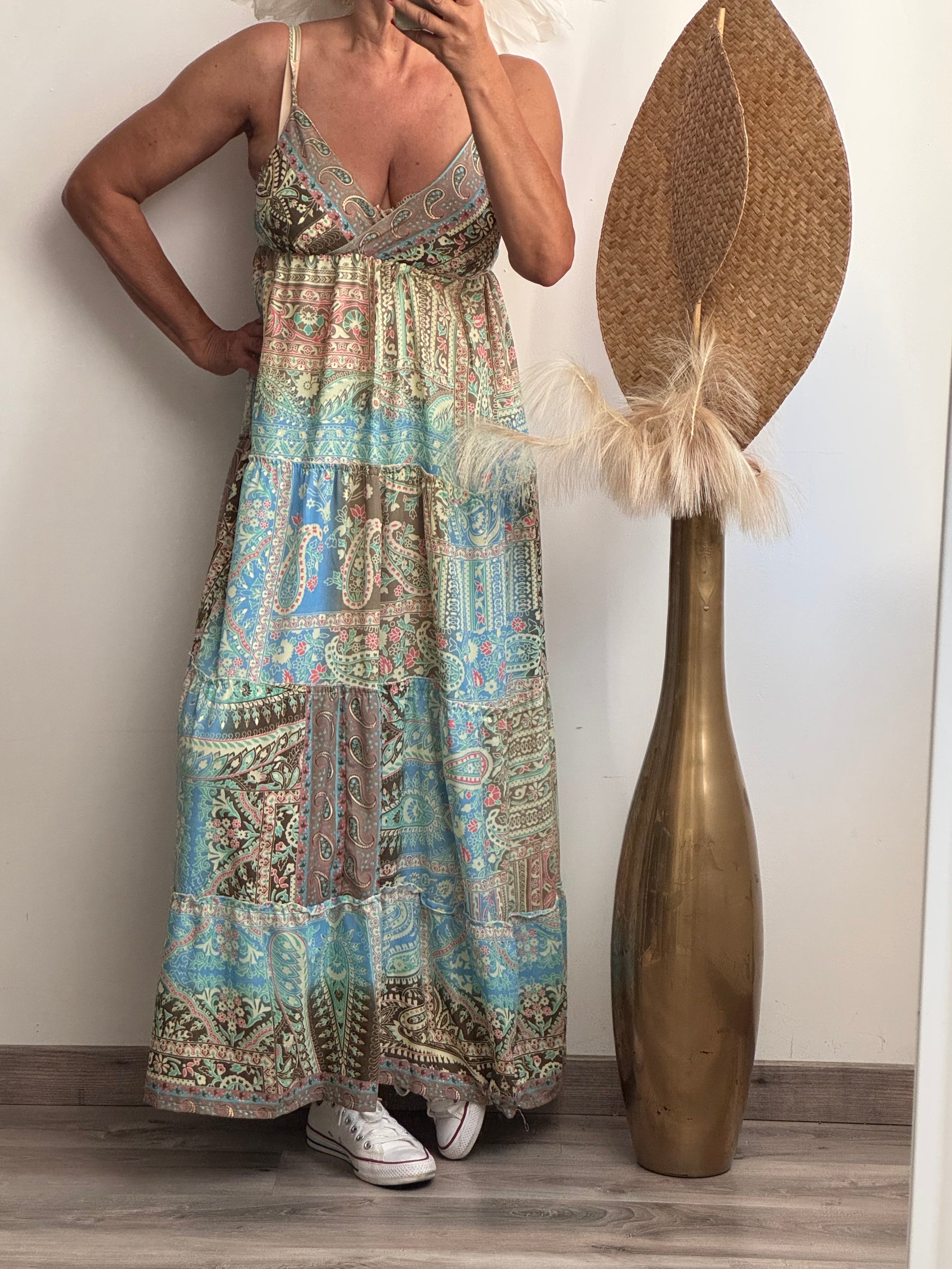 Robe en soie à bretelles