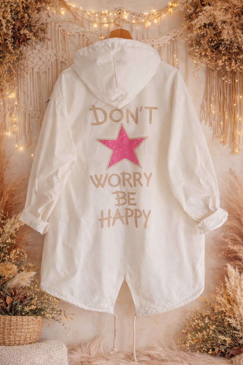 Veste coupe vent Be Happy blanc cassé