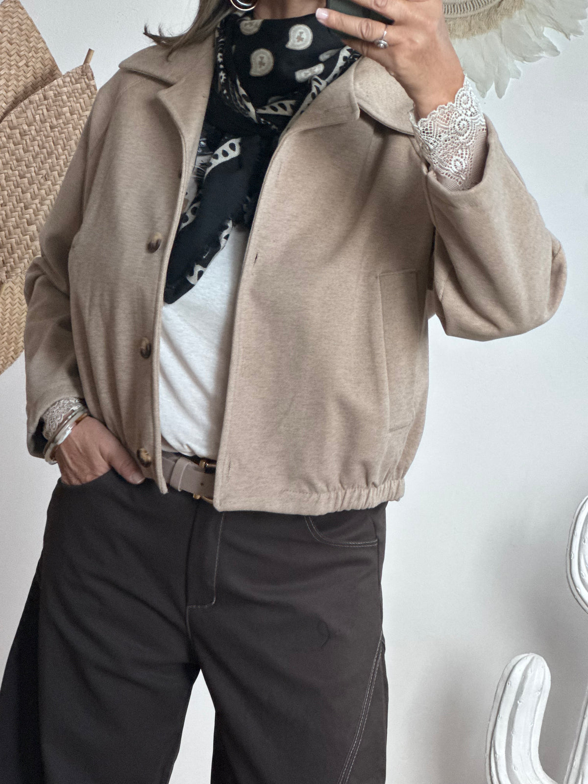 Veste courte beige