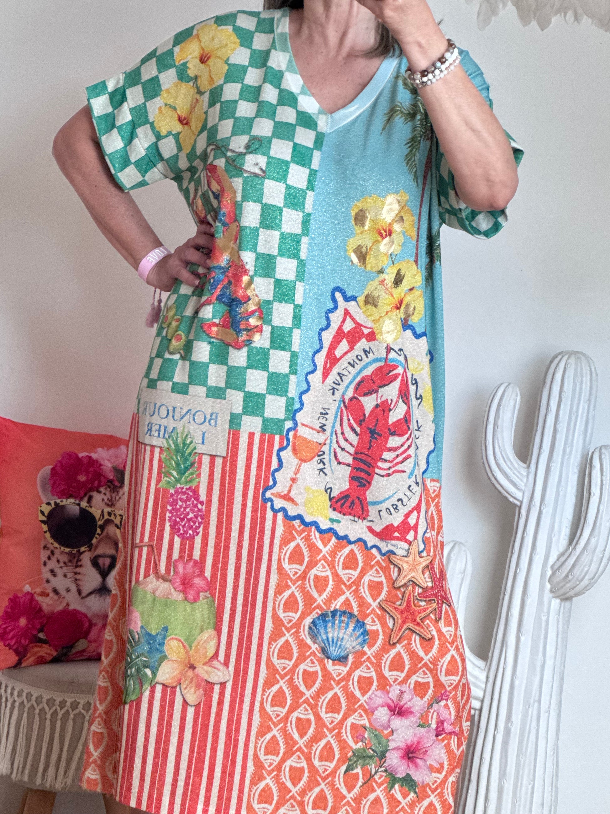Robe lurex multicolore