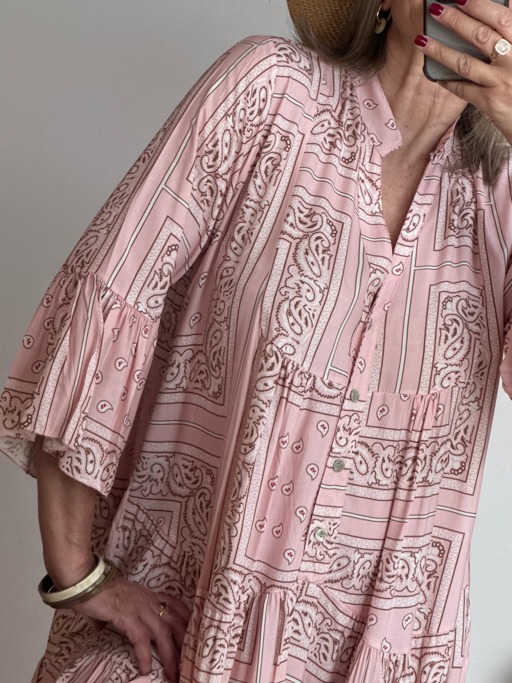Robe Léa bandana rose