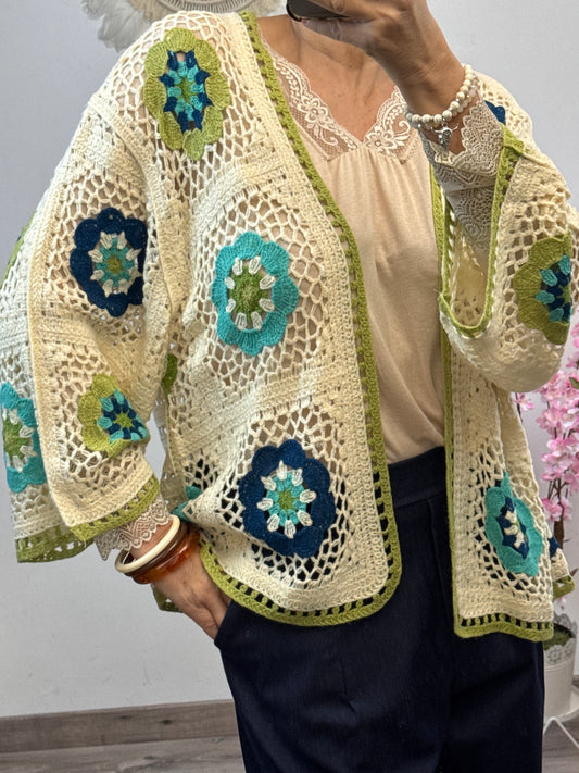 Gilet bohème fleurs TU 42/48