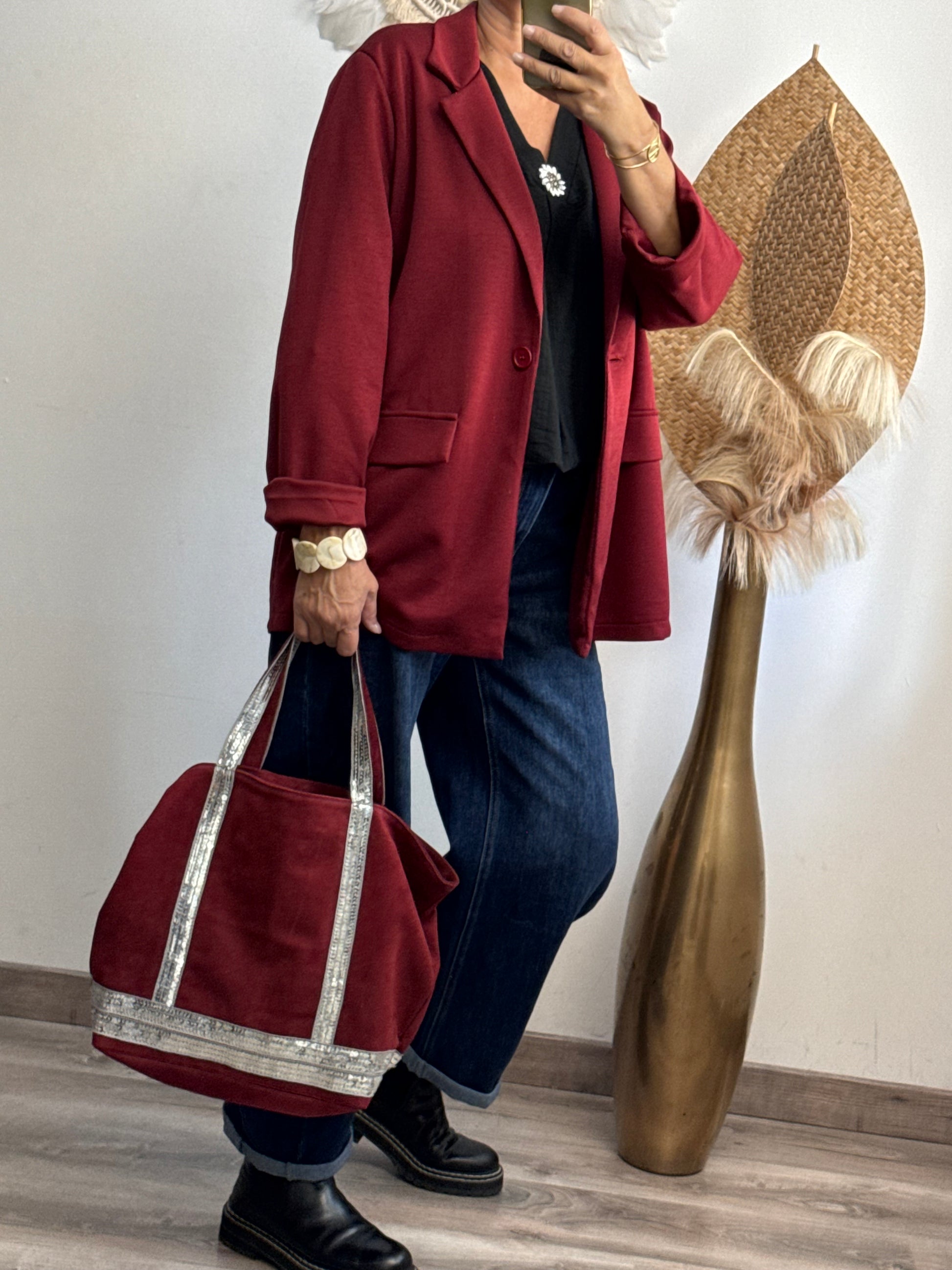 Blazer casuel bordeaux