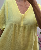 Robe gaz de coton jaune