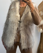 Veste sans manches fausse fourrure