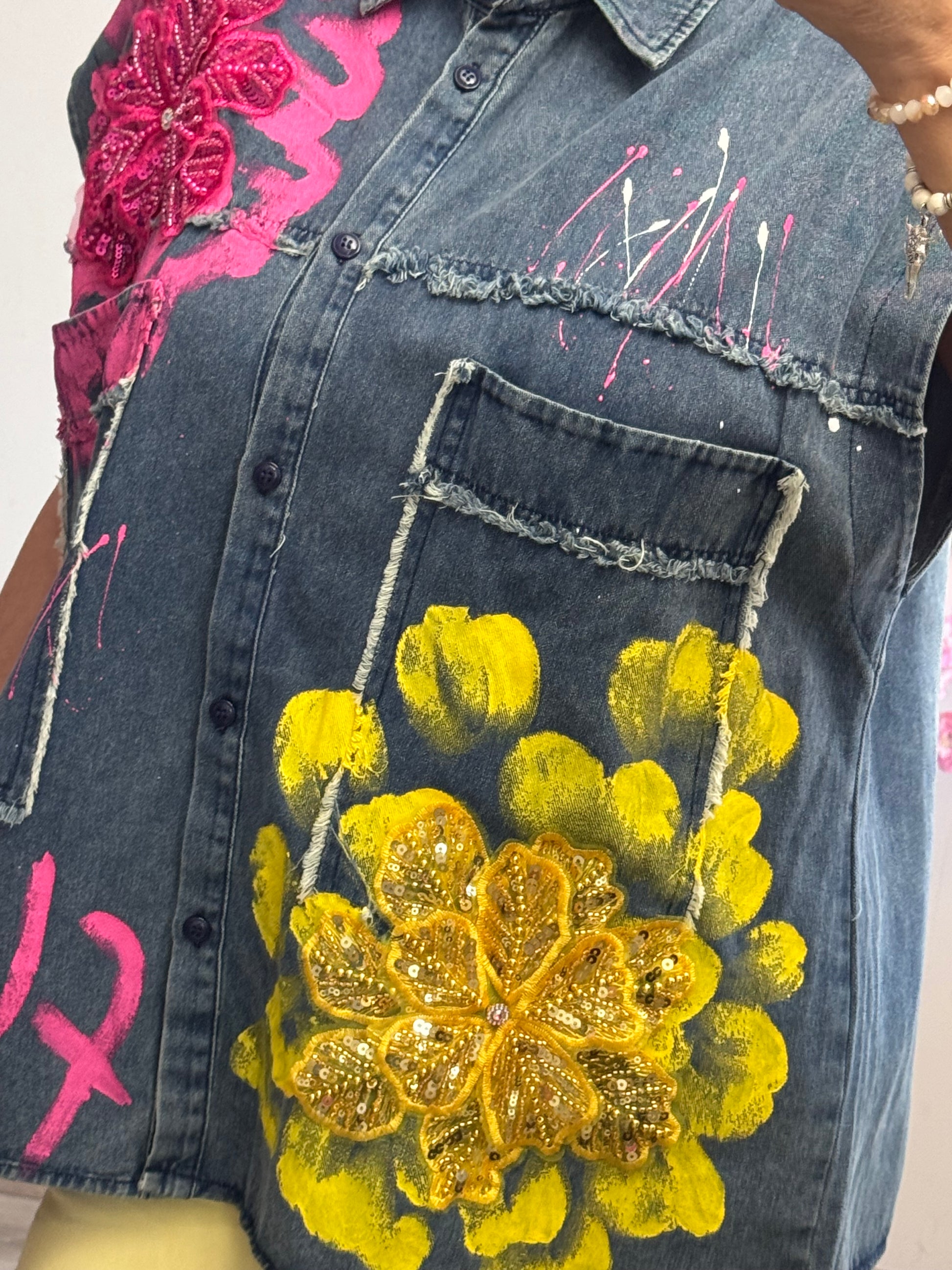 Chemise jeans Flowers