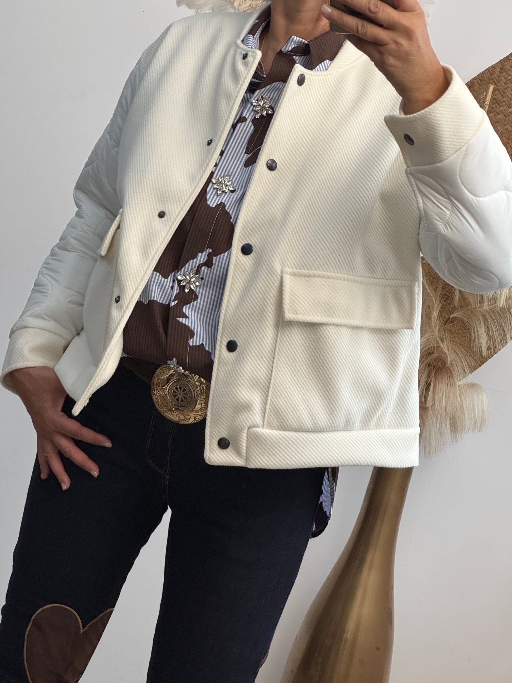 Blouson blanc cassé