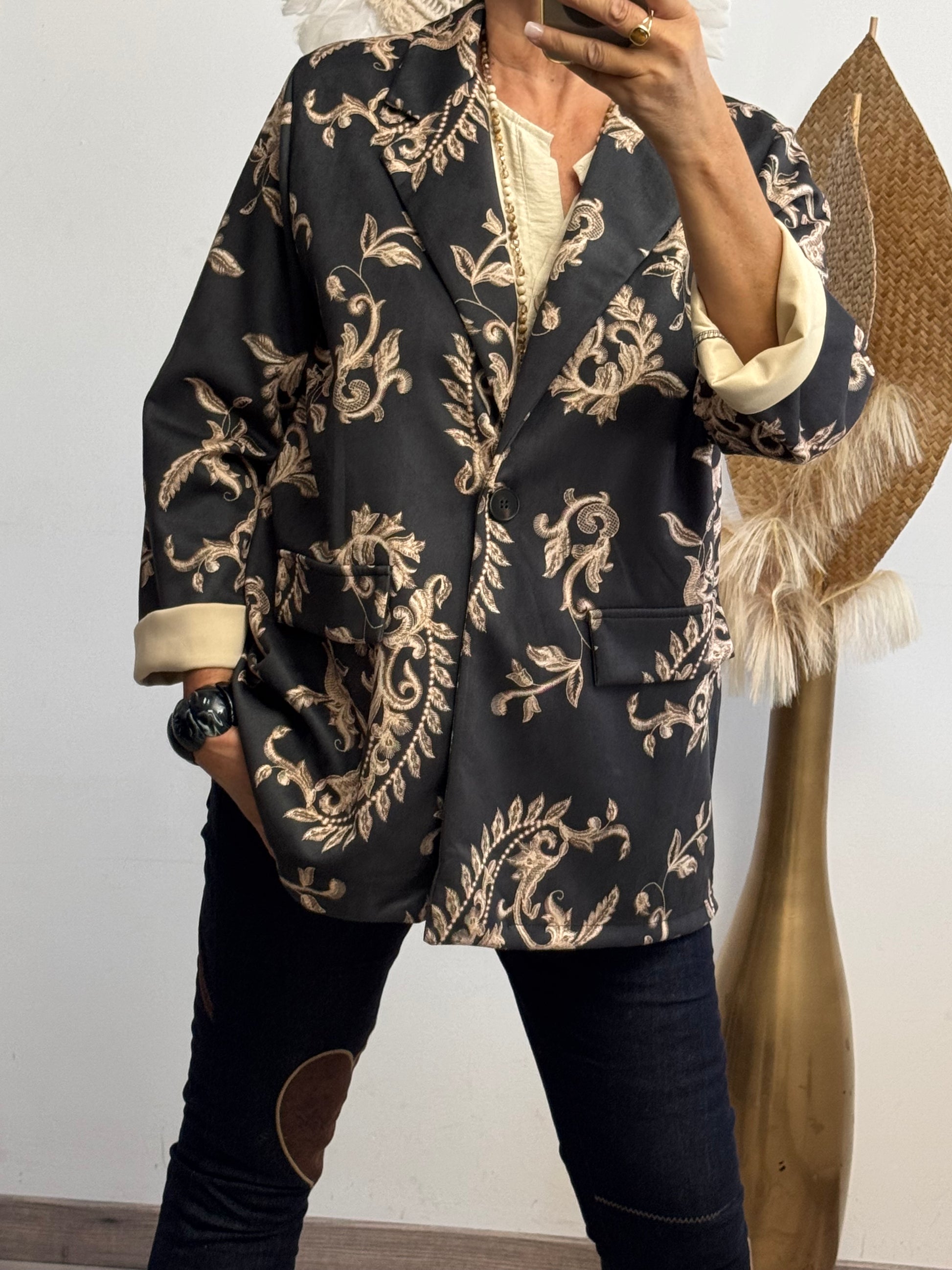 Veste blazer Gaston arabesque noir