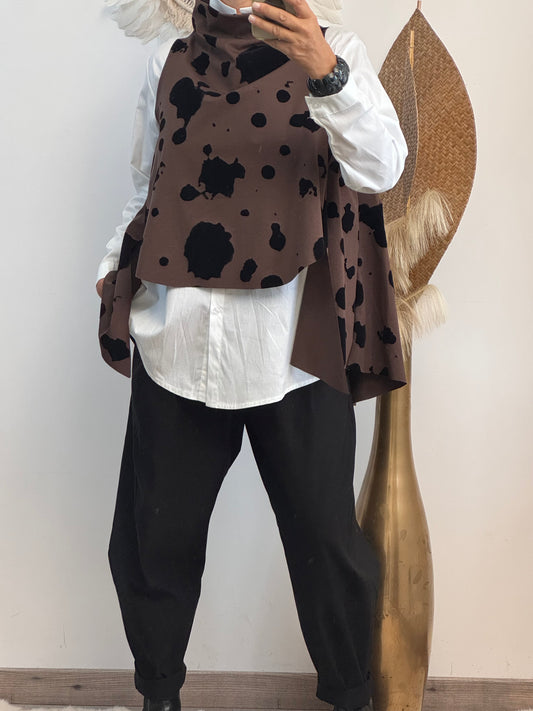 Blouse asymétrique cow marron