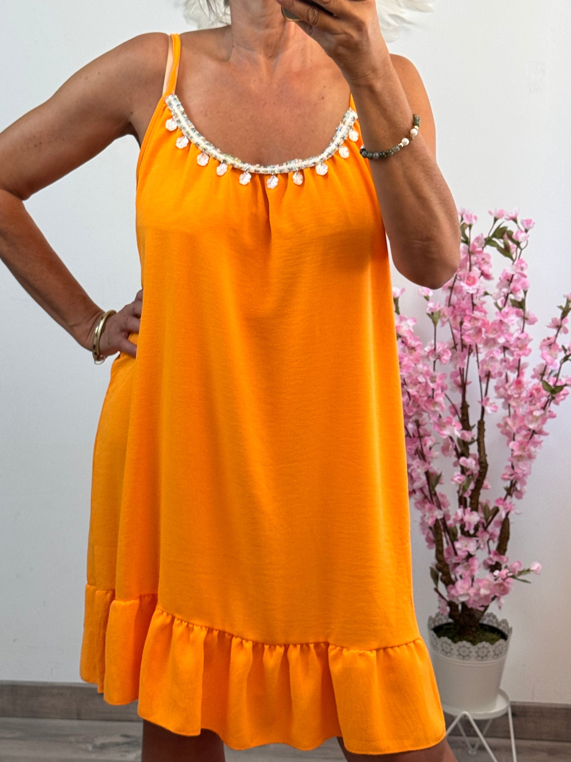 Robe à bretelle orange