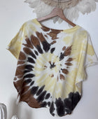 Sweat tie and die jaune /marron