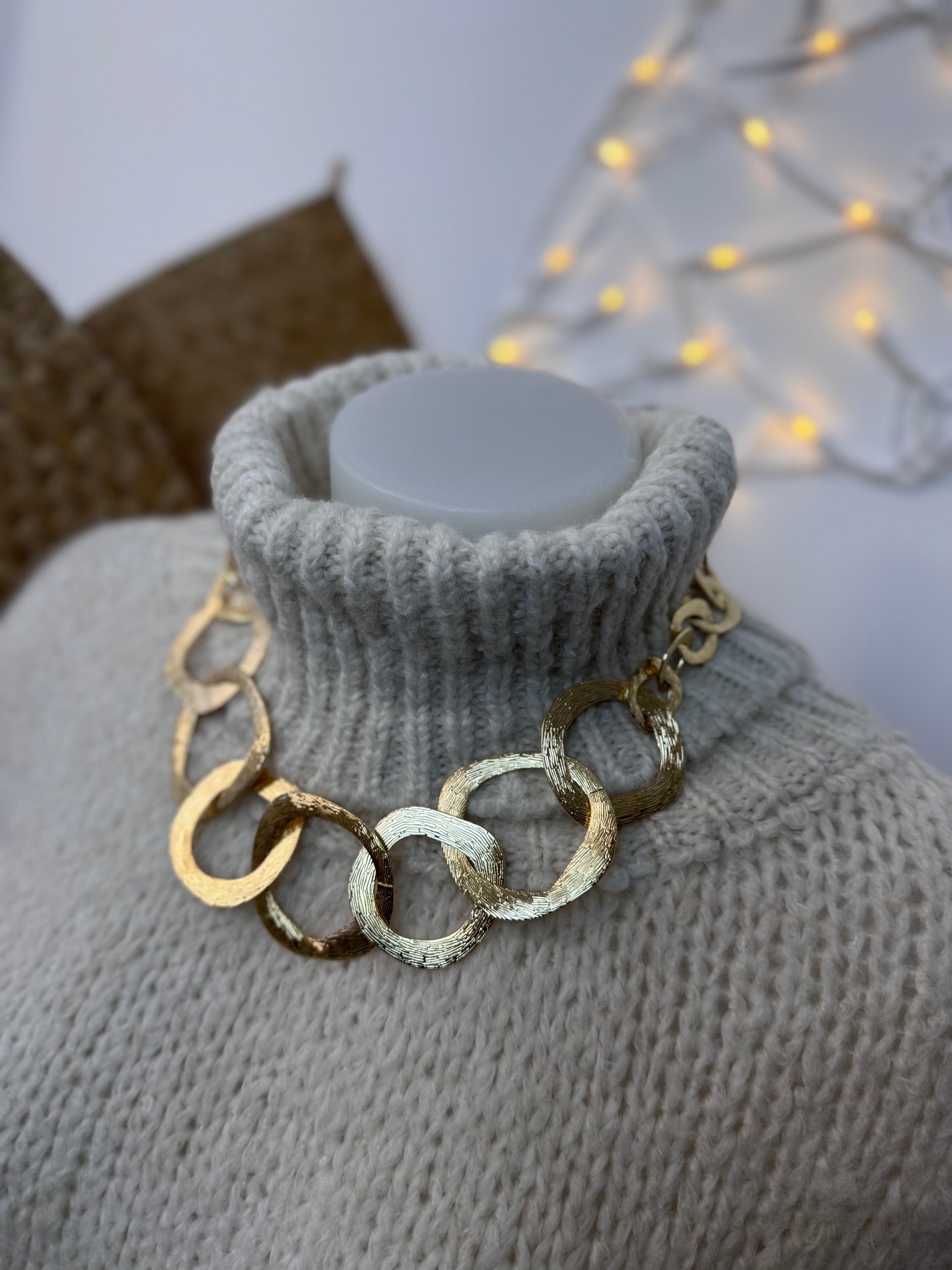 Collier anneaux dorés