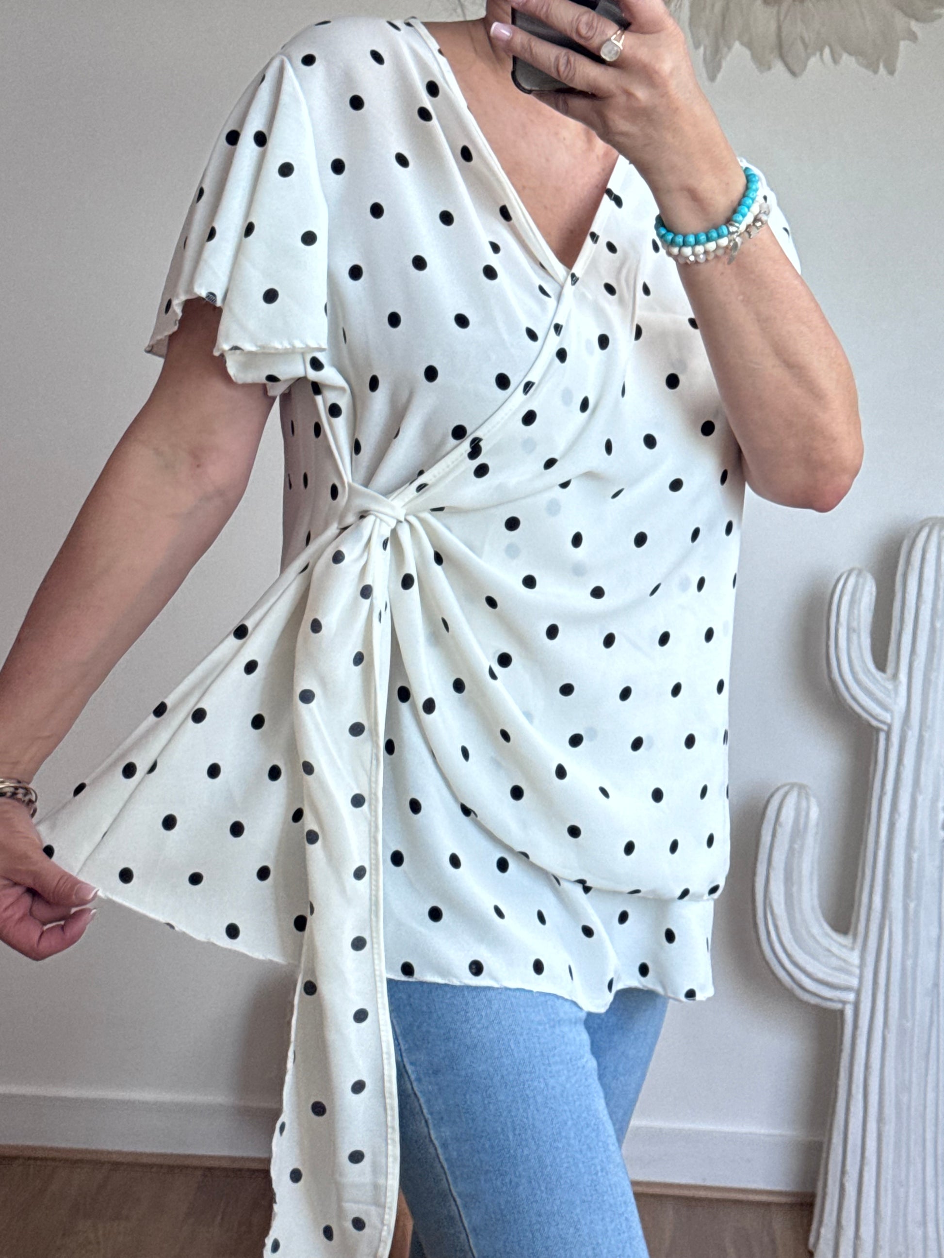 Blouse pois blanche TU 44/50
