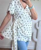 Blouse pois blanche TU 44/50