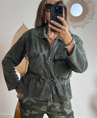 Veste velours milleraies kaki