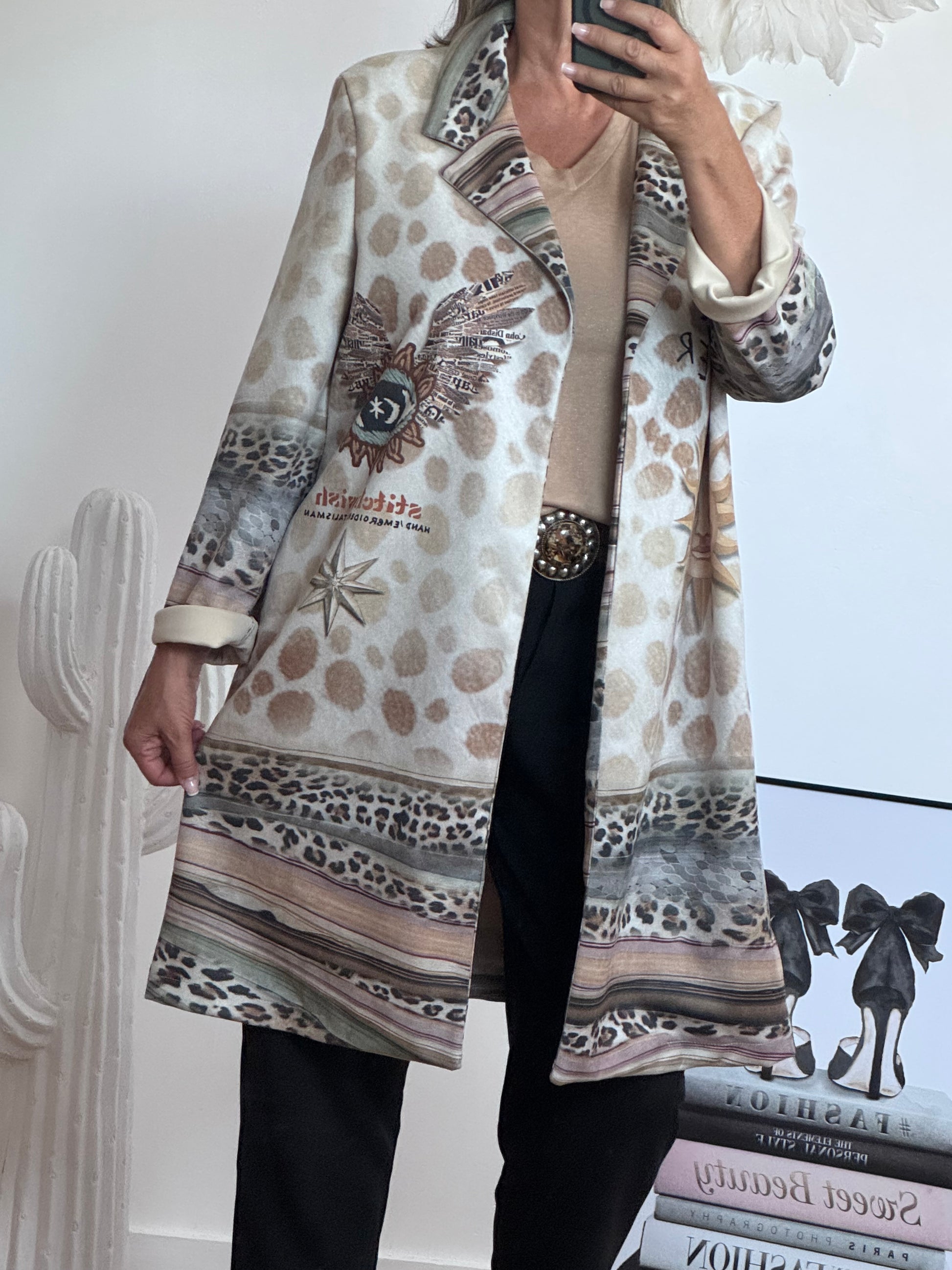 Veste longue bohème suédine