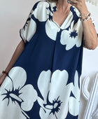 Robe floral marine/blanc TU 40/48