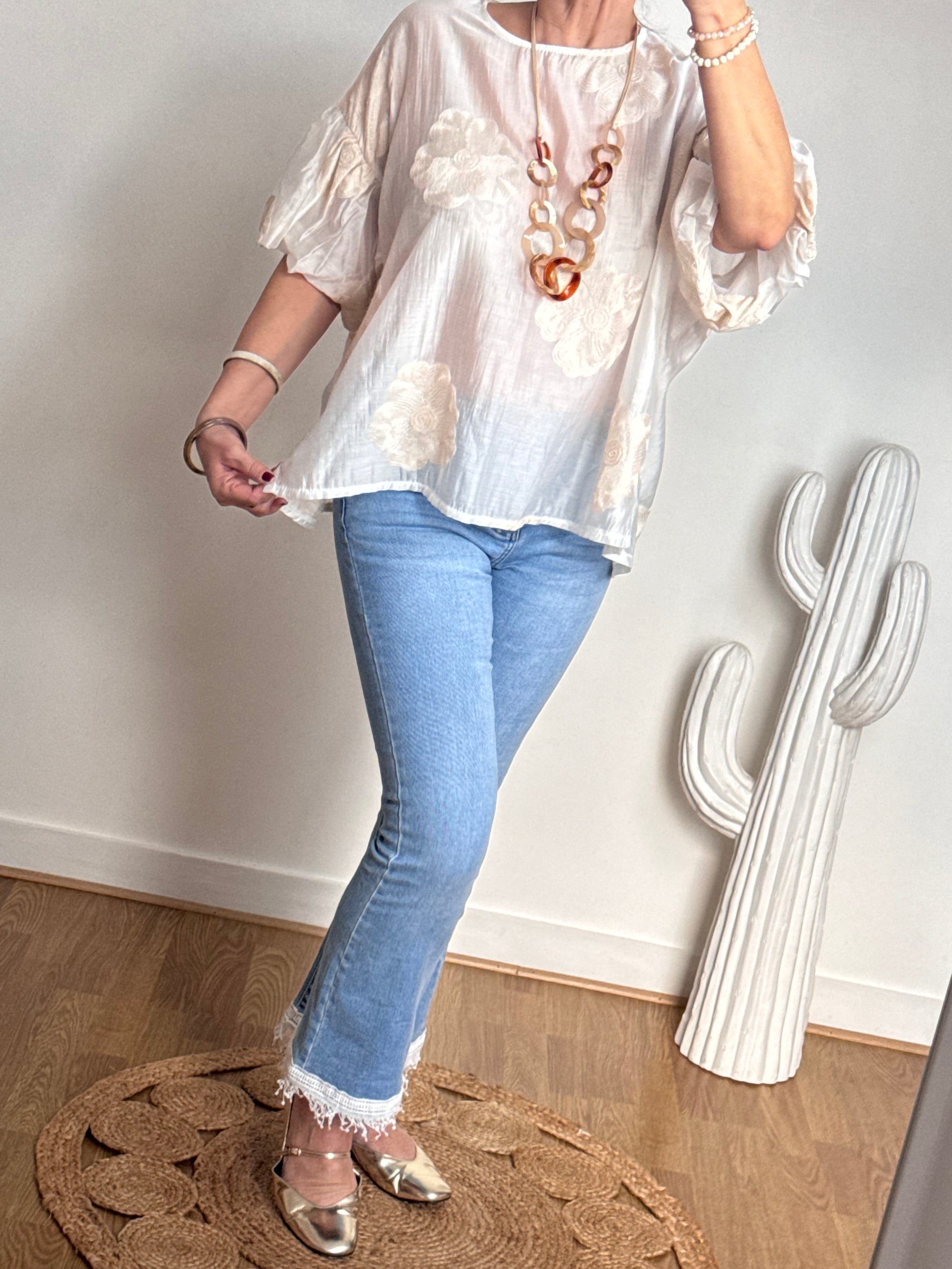Blouse Flora crème