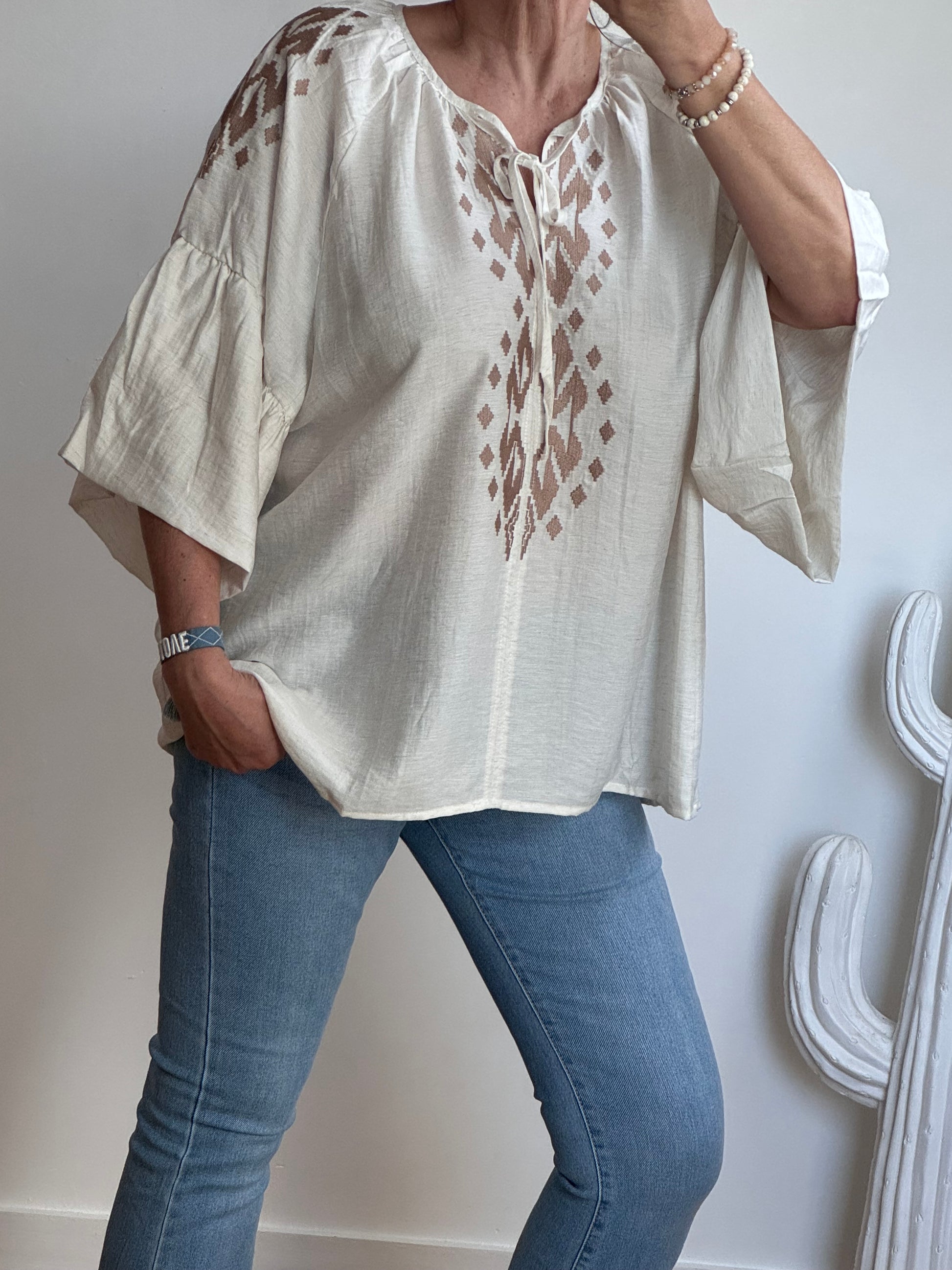 Blouse Elise blanc cassé