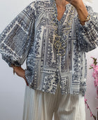 Blouse voile de coton bleue
