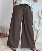 Pantalon lin et coton marron TU 38/44