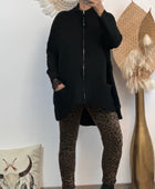 Gilet long oversize noir jolie formes TU 44/50