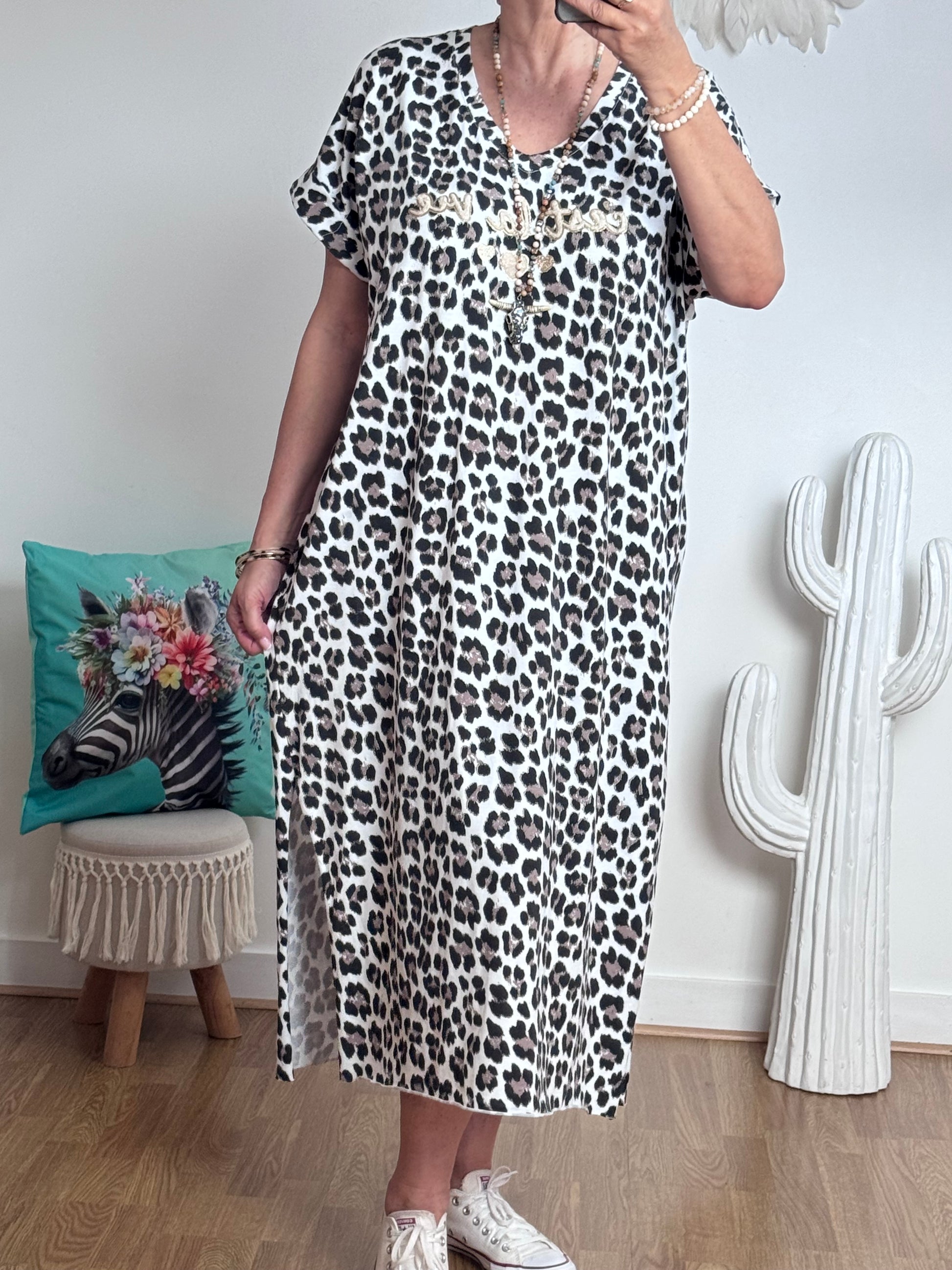Robe teeshirt Léo blanc