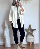 Veste jeans oversize crème