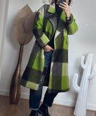 Manteau carreaux pistache