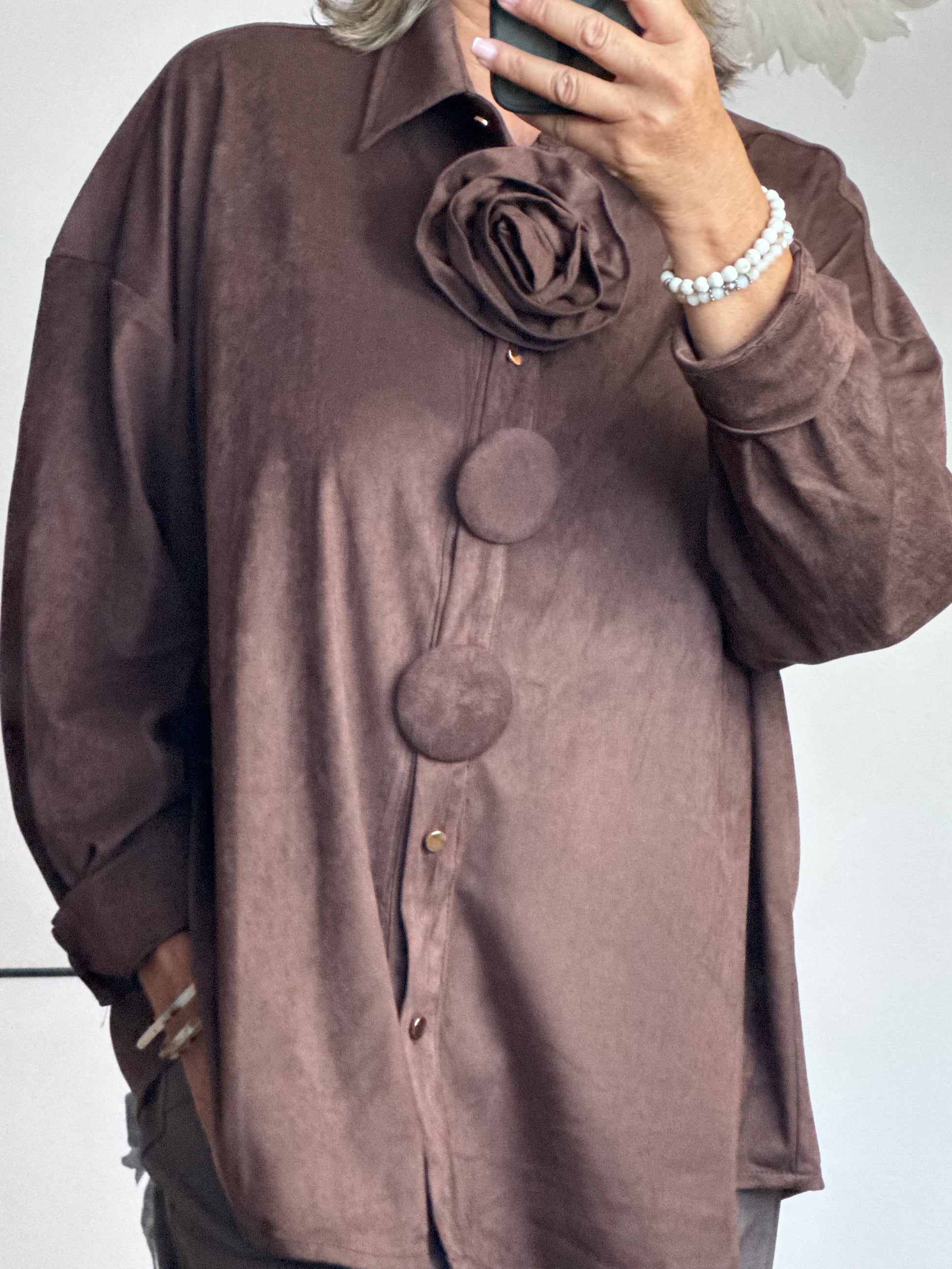 Chemise ou veste Louisa marron