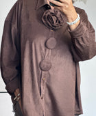 Chemise ou veste Louisa marron