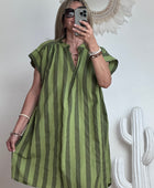 Robe rayée vert TU 42/50