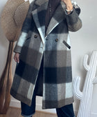 Manteau carreaux taupe