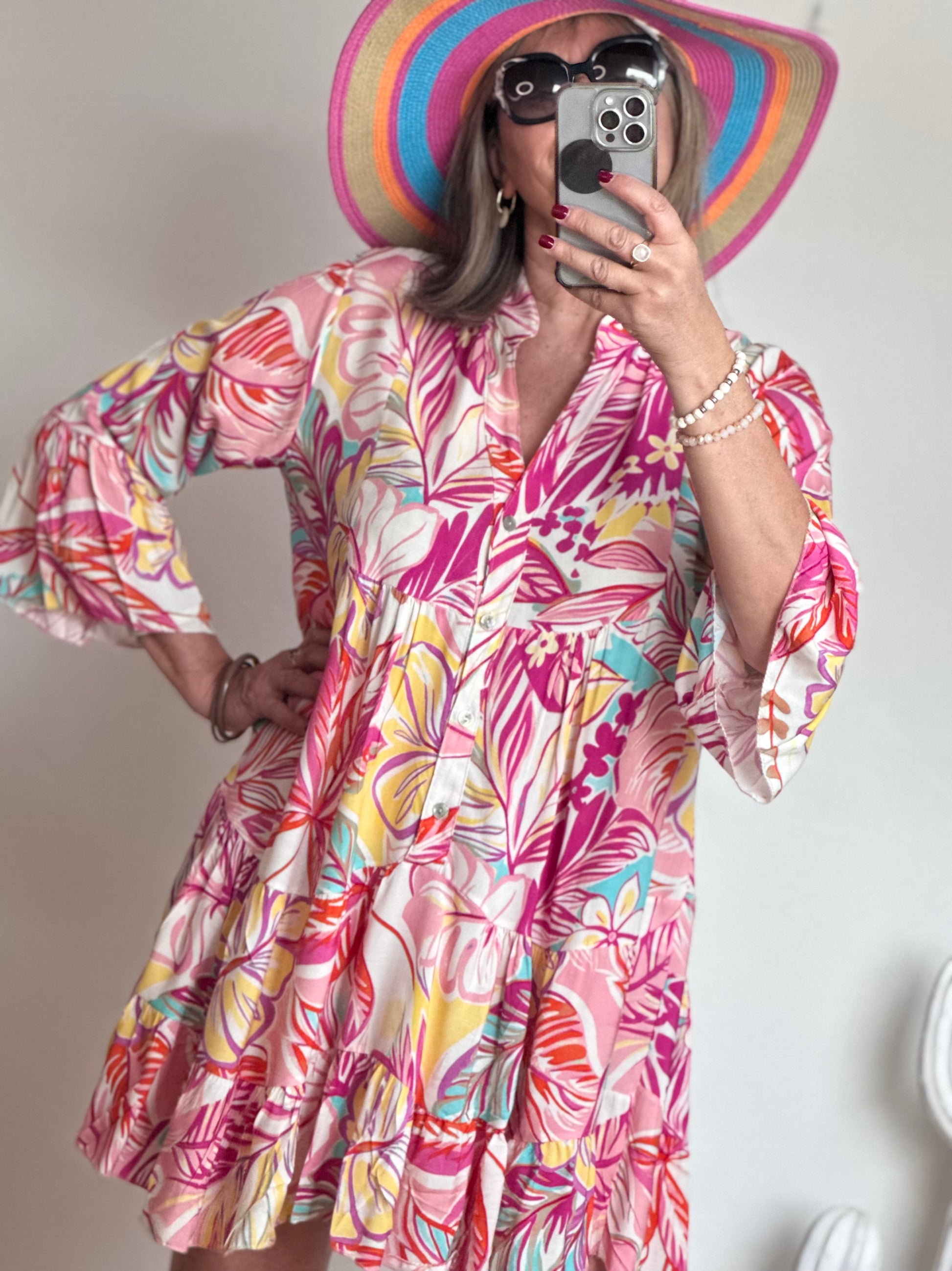 Robe floral rose
