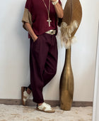 Pantalon César bordeaux
