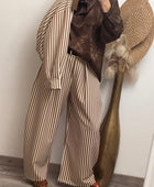 Pantalon ballon rayures marrons