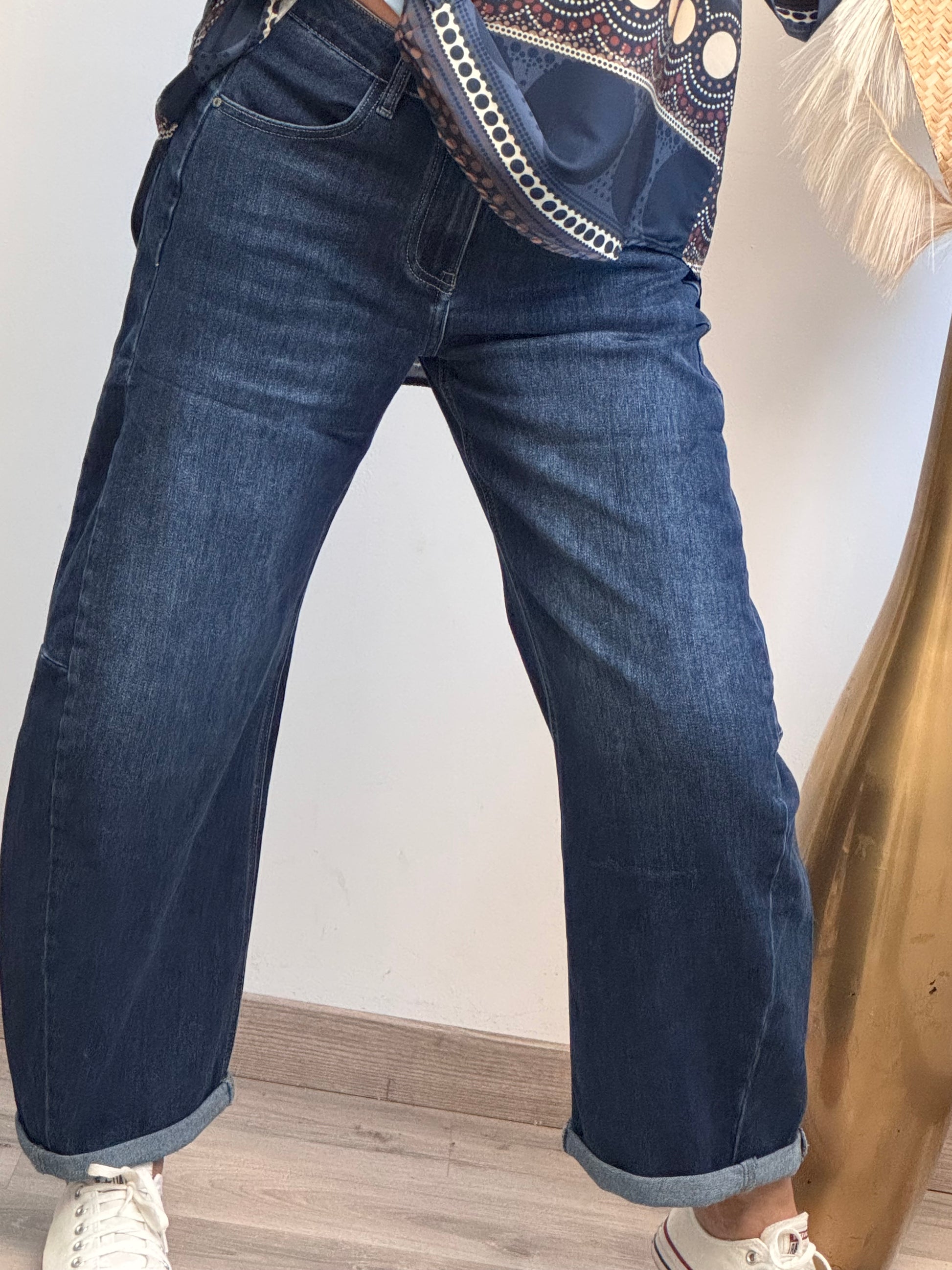 Jeans barrel bleu
