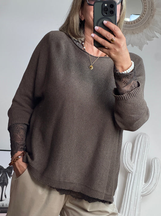 Pull Oscar marron