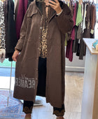 Veste longue suédine marron