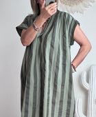 Robe rayée kaki /marron TU 42/50