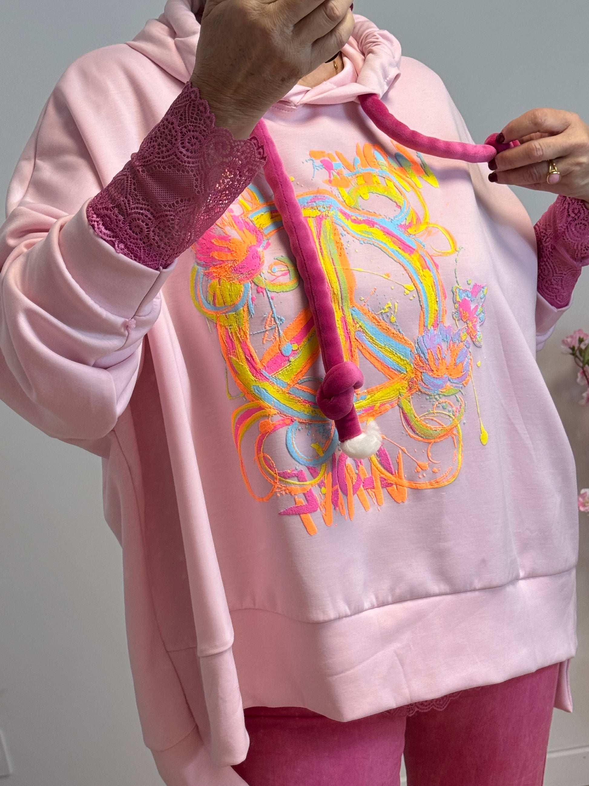 Sweat-shirt peace and love rose TU 38/48