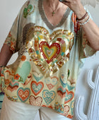 Haut oversize cœurs