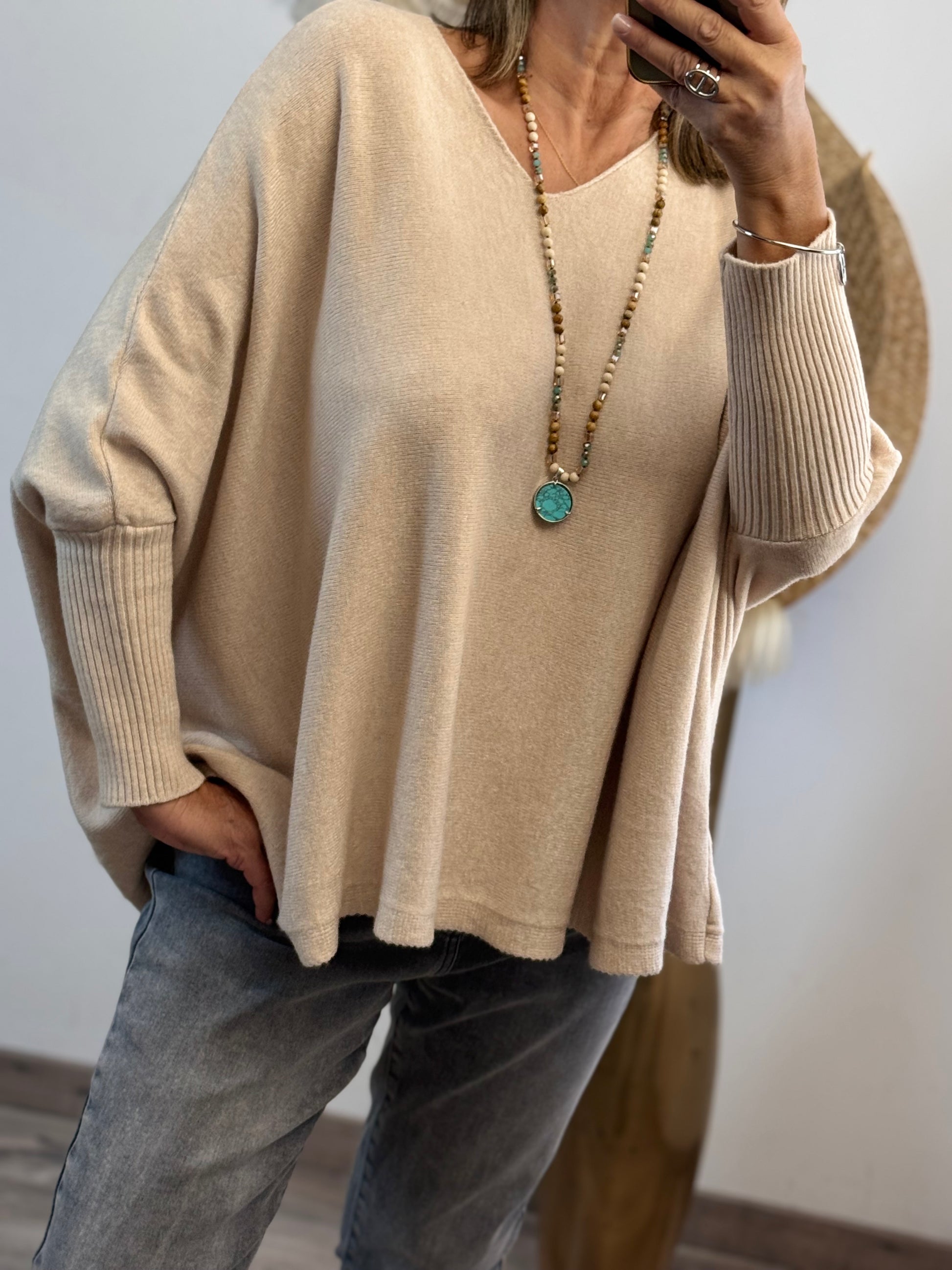 Pull Lucas oversize beige TU 44/54