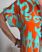 Robe Elisa orange/turquoise