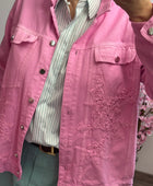 Blouson jeans rose broderie TU 38/44