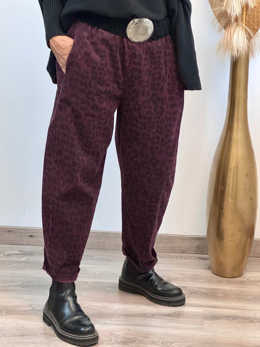 Pantalon Léo lie de vin