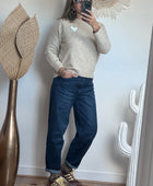 Pull coeur beige chiné